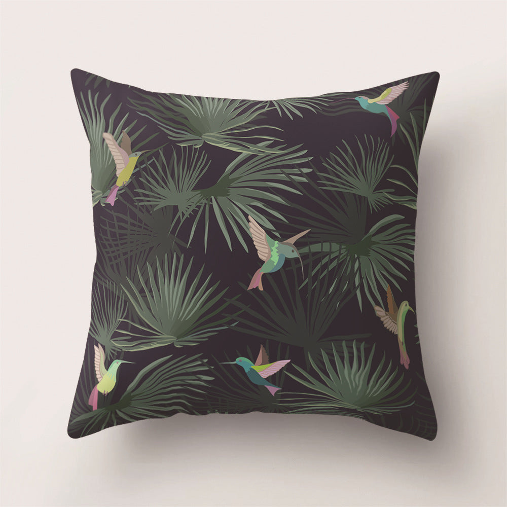 Tropical Rainforest Leaf Animal Print Cushion Cover