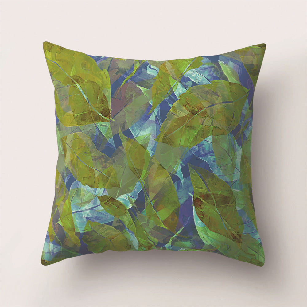 Tropical Rainforest Leaf Animal Print Cushion Cover