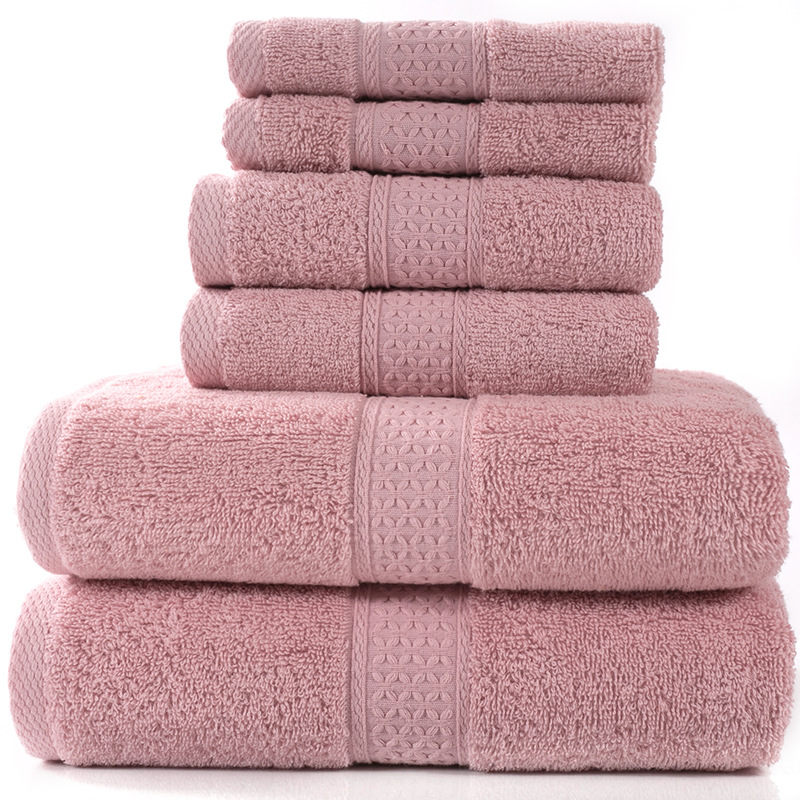 Home Simple Cotton Absorbent Towel Bath Towel 6-Piece Set